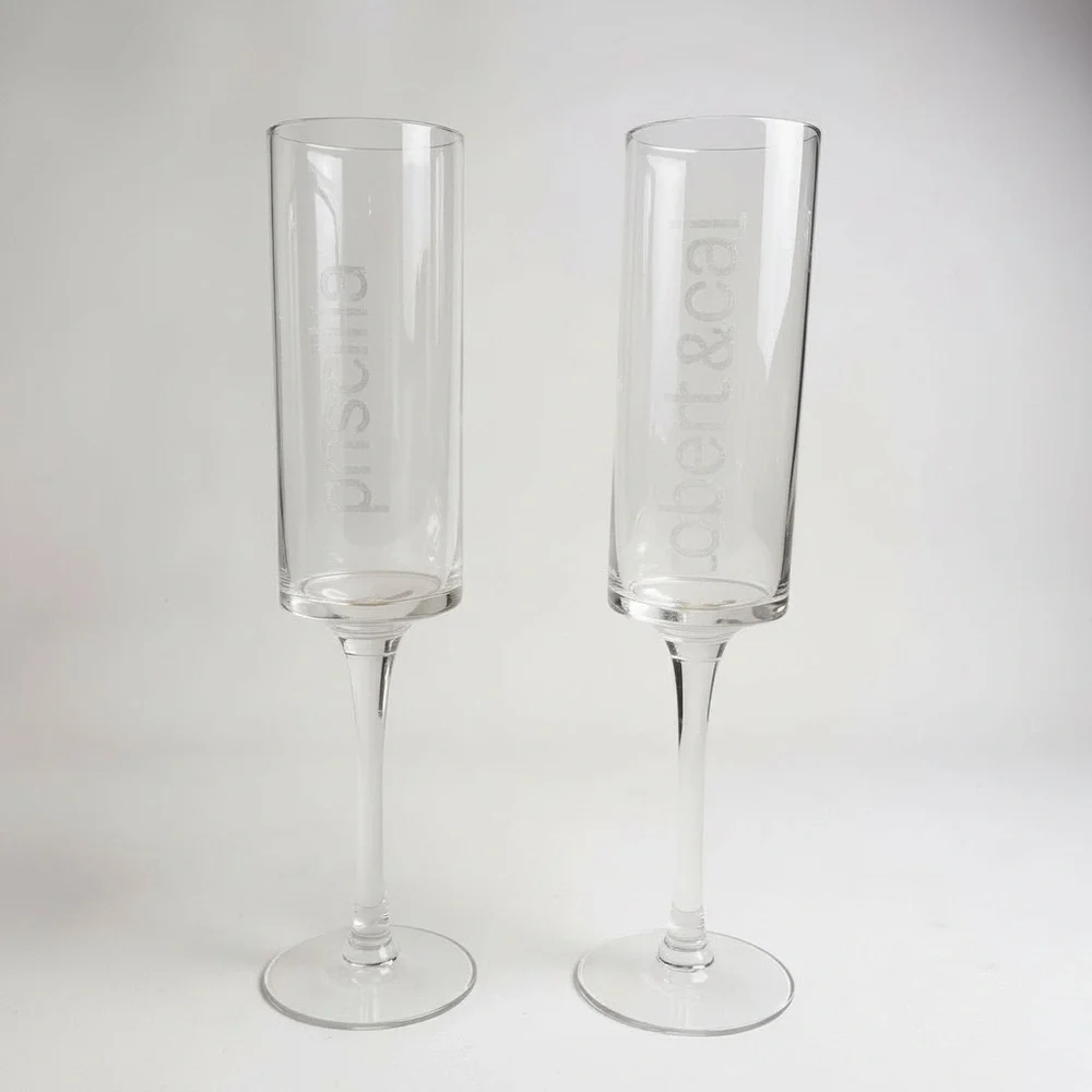 Personalized Champagne Flutes - Clear